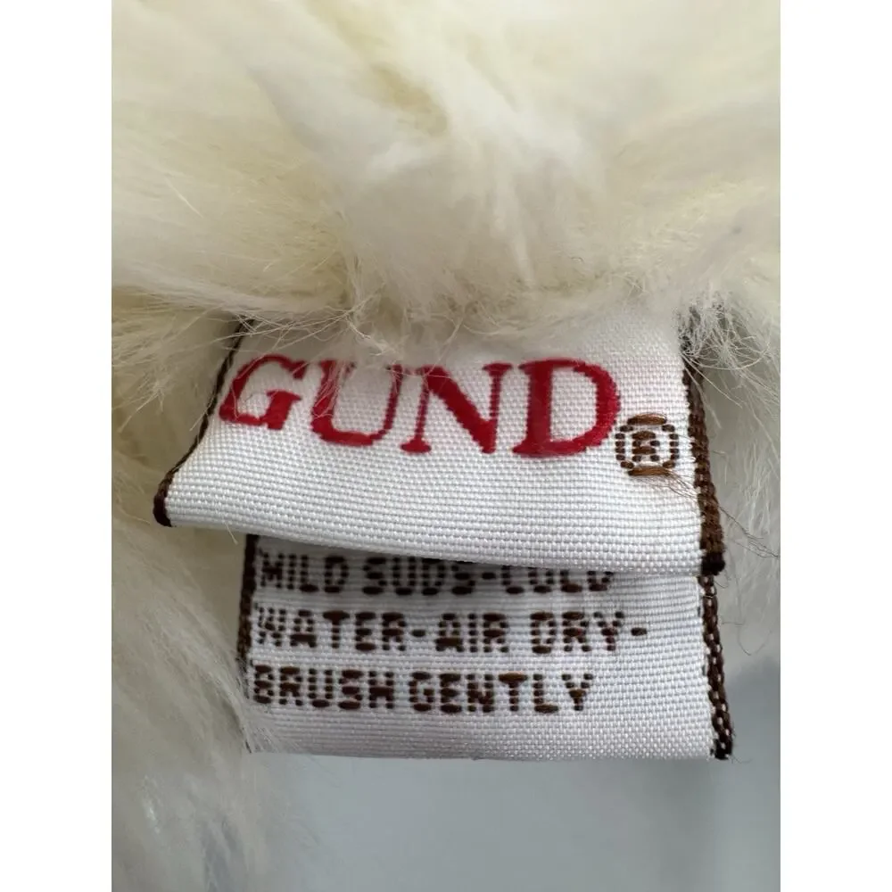 Gund White Polar Bear Plush‎ 11” Stuffed Animal W/ Ribbon Bow #4998
